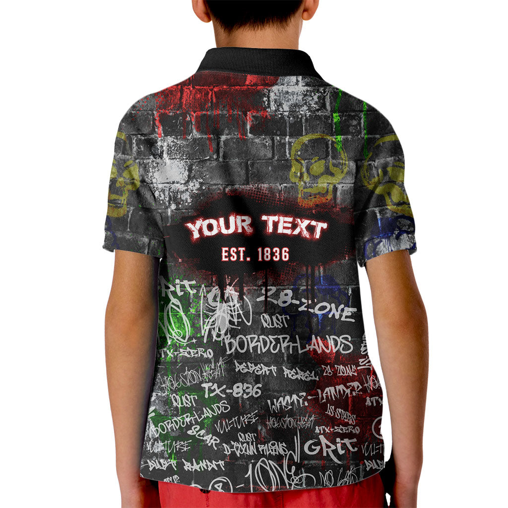 Personalized Wild West Borderlands Kid Polo Shirt Urban Street Graffiti Art Skull Scorpion Symbols