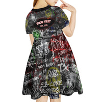 Personalized Wild West Borderlands Kid Short Sleeve Dress Urban Street Graffiti Art Skull Scorpion Symbols