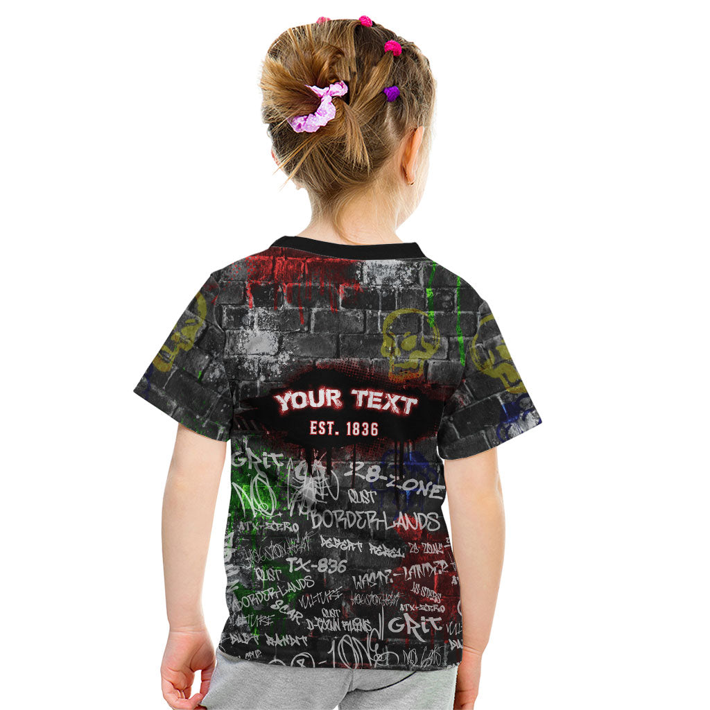 Personalized Wild West Borderlands Kid T Shirt Urban Street Graffiti Art Skull Scorpion Symbols