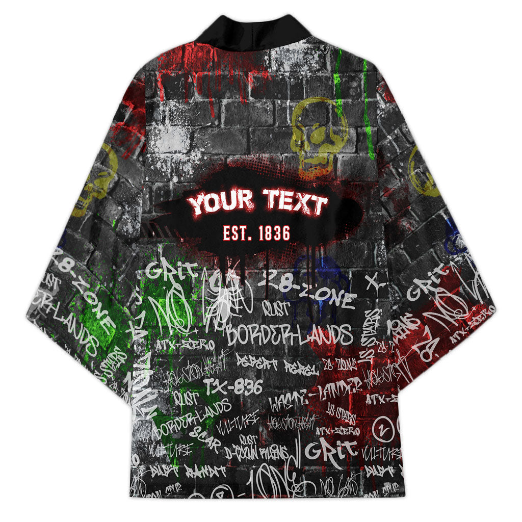 Personalized Wild West Borderlands Kimono Urban Street Graffiti Art Skull Scorpion Symbols