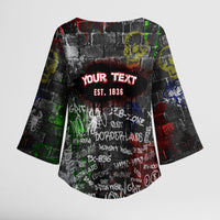 Personalized Wild West Borderlands Kimono Sleeve Blouse Urban Street Graffiti Art Skull Scorpion Symbols