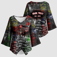 Personalized Wild West Borderlands Kimono Sleeve Blouse Urban Street Graffiti Art Skull Scorpion Symbols