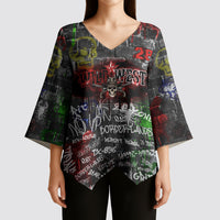 Personalized Wild West Borderlands Kimono Sleeve Blouse Urban Street Graffiti Art Skull Scorpion Symbols