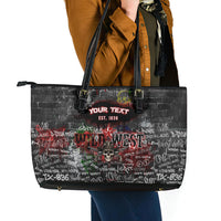 Personalized Wild West Borderlands Leather Tote Bag Urban Street Graffiti Art Skull Scorpion Symbols