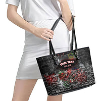 Personalized Wild West Borderlands Leather Tote Bag Urban Street Graffiti Art Skull Scorpion Symbols