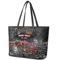 Personalized Wild West Borderlands Leather Tote Bag Urban Street Graffiti Art Skull Scorpion Symbols