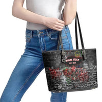 Personalized Wild West Borderlands Leather Tote Bag Urban Street Graffiti Art Skull Scorpion Symbols