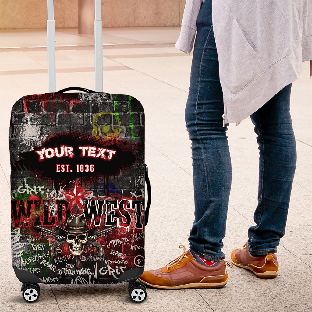 Personalized Wild West Borderlands Luggage Cover Urban Street Graffiti Art Skull Scorpion Symbols
