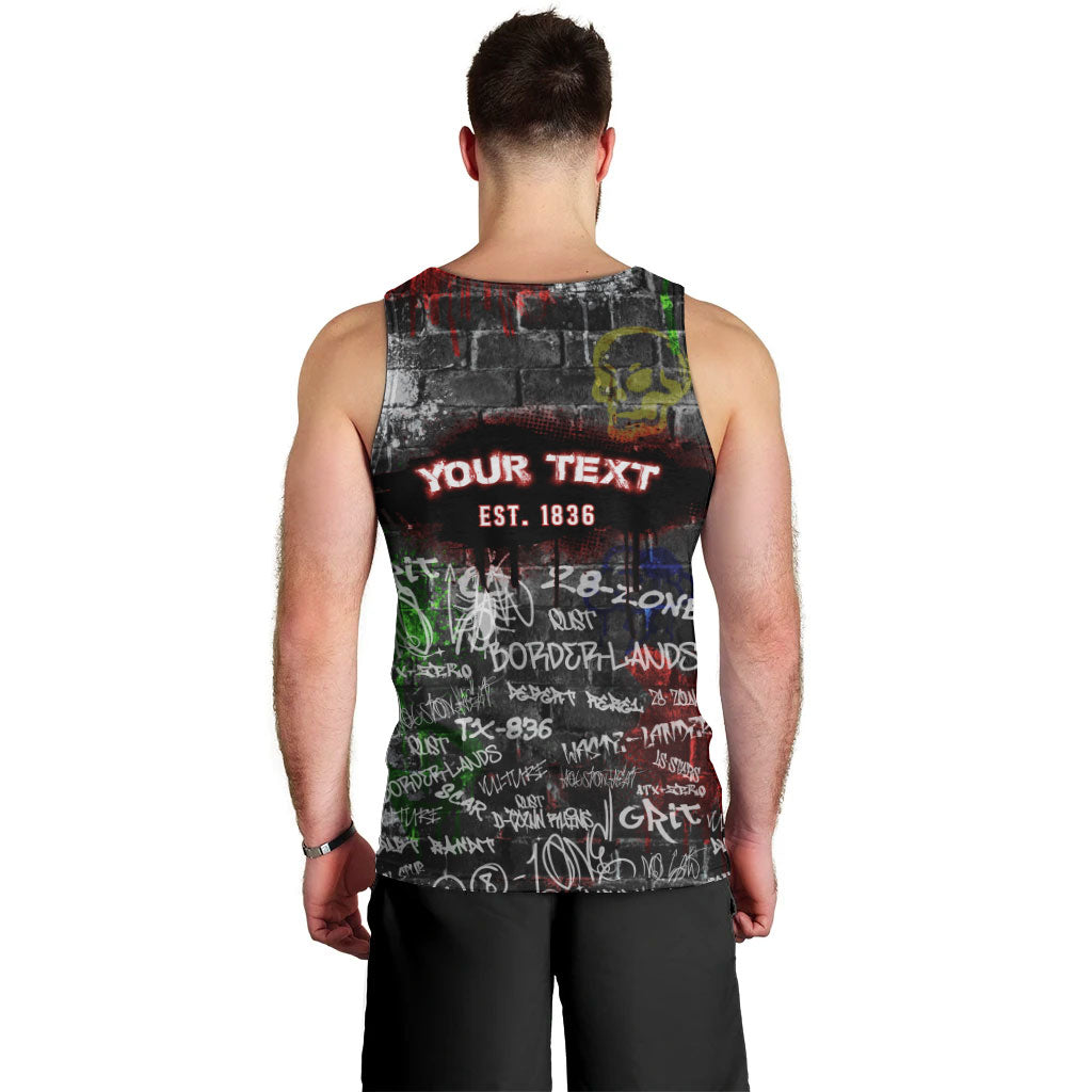 Personalized Wild West Borderlands Men Tank Top Urban Street Graffiti Art Skull Scorpion Symbols