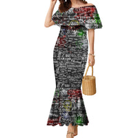 Personalized Wild West Borderlands Mermaid Dress Urban Street Graffiti Art Skull Scorpion Symbols