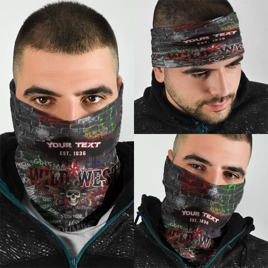 Personalized Wild West Borderlands Neck Gaiter Urban Street Graffiti Art Skull Scorpion Symbols