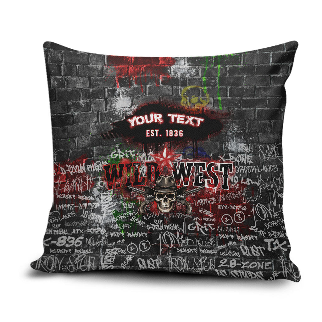 Personalized Wild West Borderlands Pillow Cover Urban Street Graffiti Art Skull Scorpion Symbols