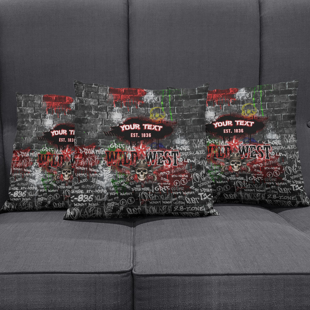 Personalized Wild West Borderlands Pillow Cover Urban Street Graffiti Art Skull Scorpion Symbols