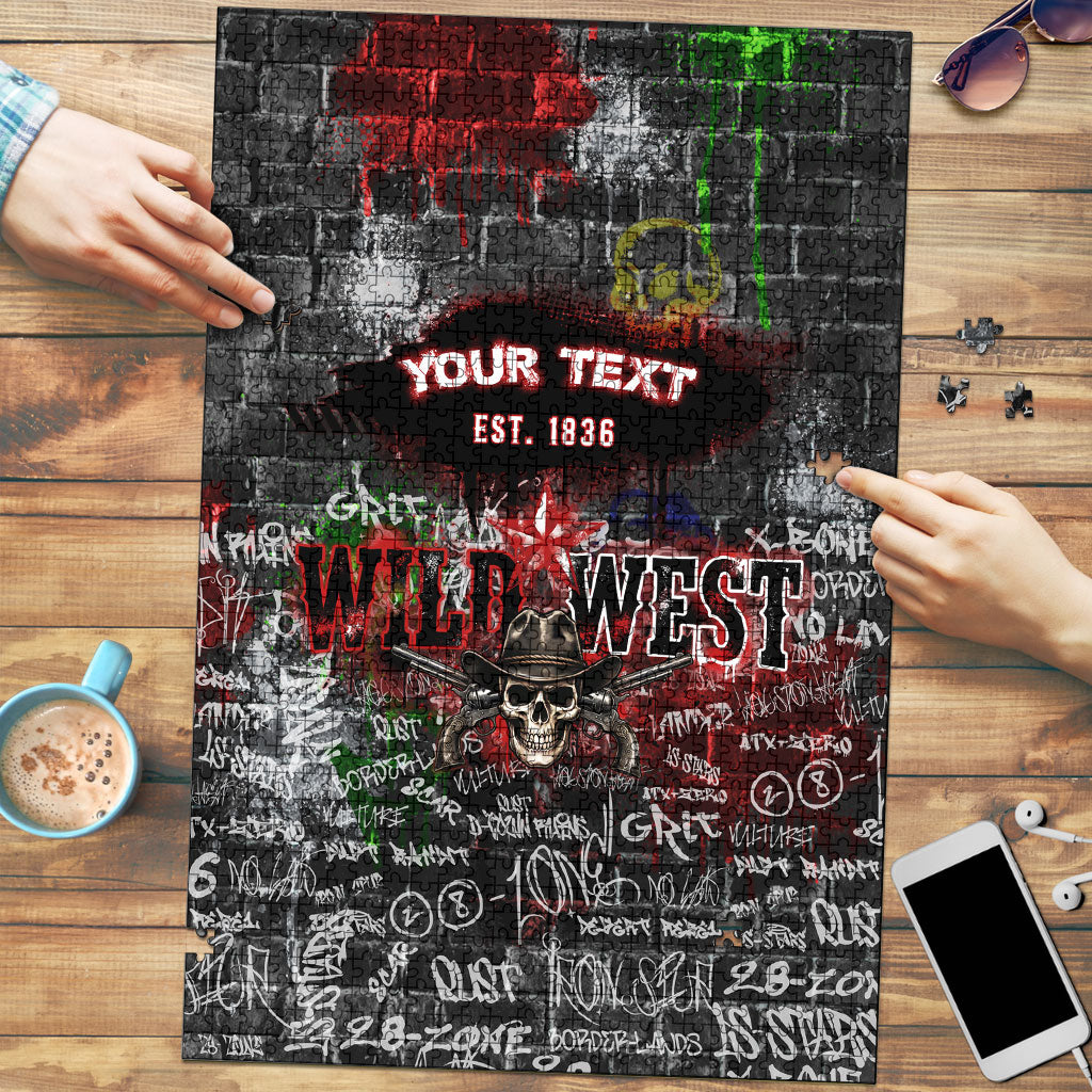 Personalized Wild West Borderlands Puzzle Urban Street Graffiti Art Skull Scorpion Symbols
