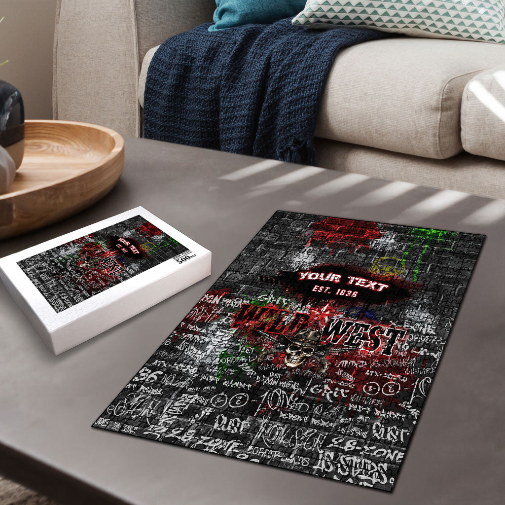 Personalized Wild West Borderlands Puzzle Urban Street Graffiti Art Skull Scorpion Symbols