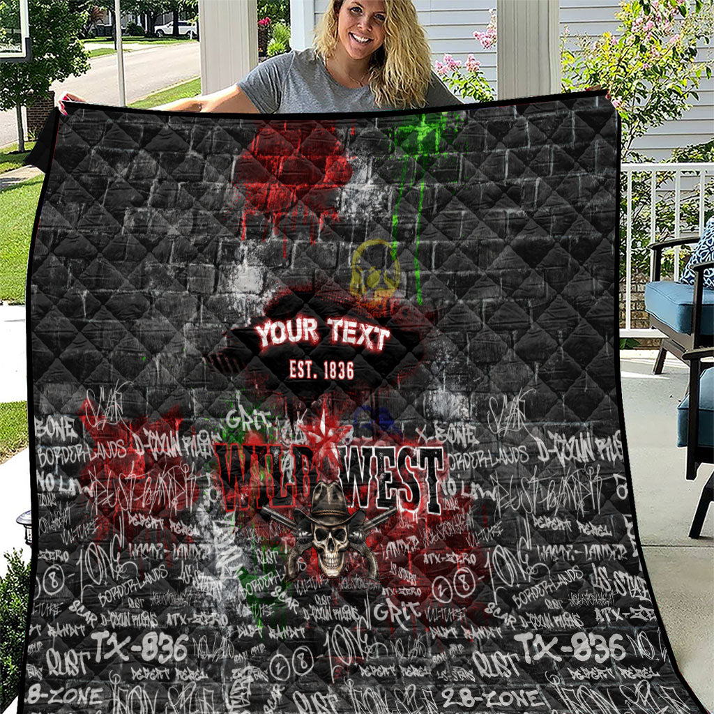 Personalized Wild West Borderlands Quilt Urban Street Graffiti Art Skull Scorpion Symbols