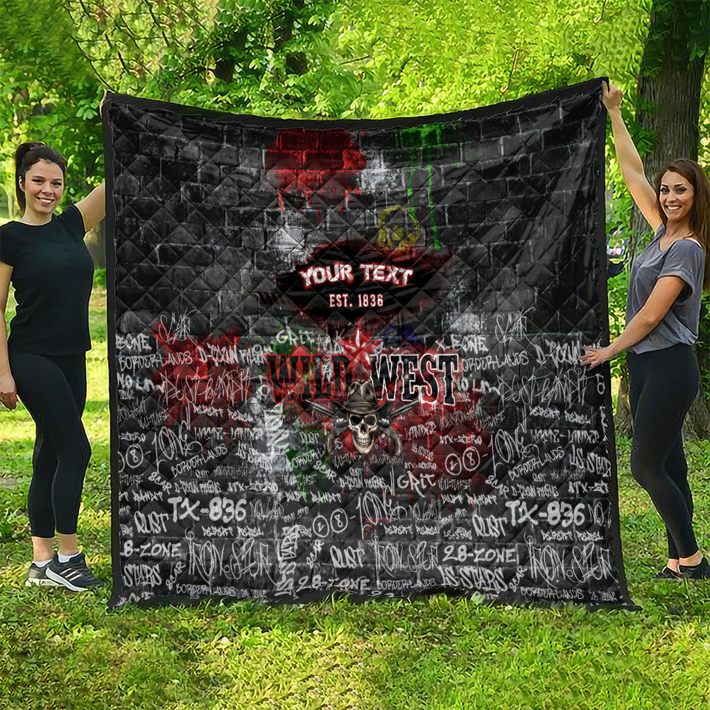 Personalized Wild West Borderlands Quilt Urban Street Graffiti Art Skull Scorpion Symbols