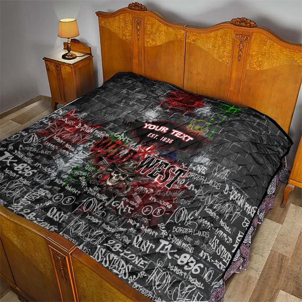Personalized Wild West Borderlands Quilt Urban Street Graffiti Art Skull Scorpion Symbols