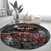 Personalized Wild West Borderlands Round Carpet Urban Street Graffiti Art Skull Scorpion Symbols