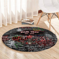 Personalized Wild West Borderlands Round Carpet Urban Street Graffiti Art Skull Scorpion Symbols