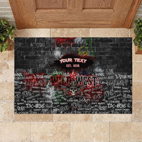 Personalized Wild West Borderlands Rubber Doormat Urban Street Graffiti Art Skull Scorpion Symbols
