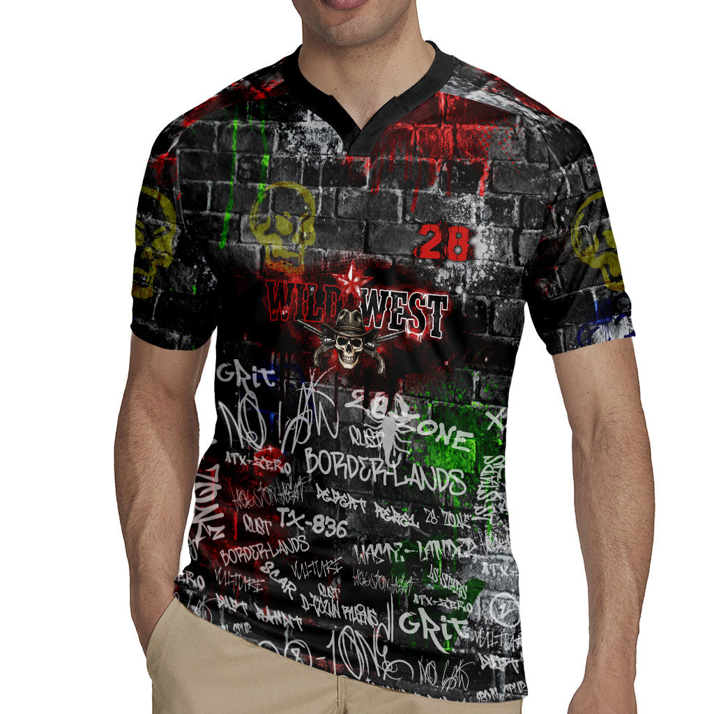 Personalized Wild West Borderlands Rugby Jersey Urban Street Graffiti Art Skull Scorpion Symbols