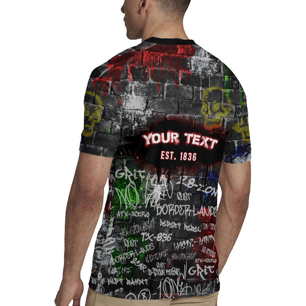 Personalized Wild West Borderlands Rugby Jersey Urban Street Graffiti Art Skull Scorpion Symbols
