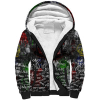 Personalized Wild West Borderlands Sherpa Hoodie Urban Street Graffiti Art Skull Scorpion Symbols