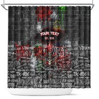 Personalized Wild West Borderlands Shower Curtain Urban Street Graffiti Art Skull Scorpion Symbols