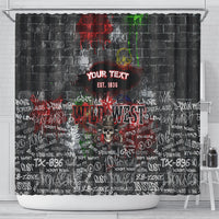Personalized Wild West Borderlands Shower Curtain Urban Street Graffiti Art Skull Scorpion Symbols