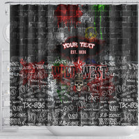 Personalized Wild West Borderlands Shower Curtain Urban Street Graffiti Art Skull Scorpion Symbols