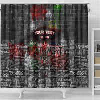 Personalized Wild West Borderlands Shower Curtain Urban Street Graffiti Art Skull Scorpion Symbols