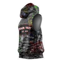 Personalized Wild West Borderlands Sleeveless Hoodie Urban Street Graffiti Art Skull Scorpion Symbols