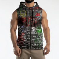 Personalized Wild West Borderlands Sleeveless Zip Hoodie Urban Street Graffiti Art Skull Scorpion Symbols