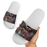 Personalized Wild West Borderlands Slide Sandals Urban Street Graffiti Art Skull Scorpion Symbols