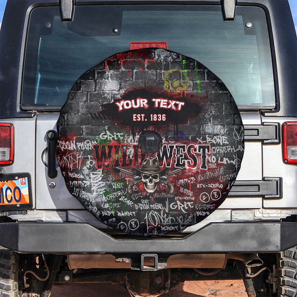 Personalized Wild West Borderlands Spare Tire Cover Urban Street Graffiti Art Skull Scorpion Symbols