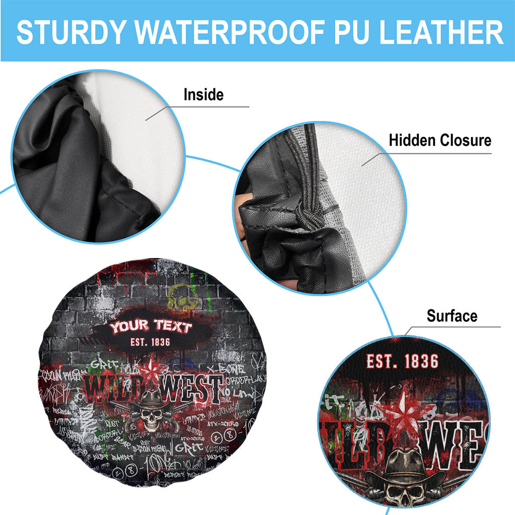 Personalized Wild West Borderlands Spare Tire Cover Urban Street Graffiti Art Skull Scorpion Symbols