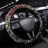 Wild West Borderlands Steering Wheel Cover Urban Street Graffiti Art Skull Scorpion Symbols