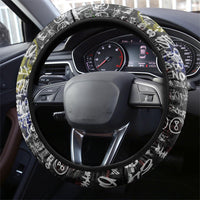 Wild West Borderlands Steering Wheel Cover Urban Street Graffiti Art Skull Scorpion Symbols