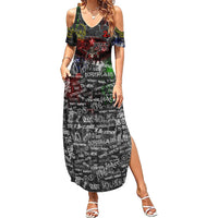 Personalized Wild West Borderlands Summer Maxi Dress Urban Street Graffiti Art Skull Scorpion Symbols