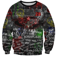 Personalized Wild West Borderlands Sweatshirt Urban Street Graffiti Art Skull Scorpion Symbols