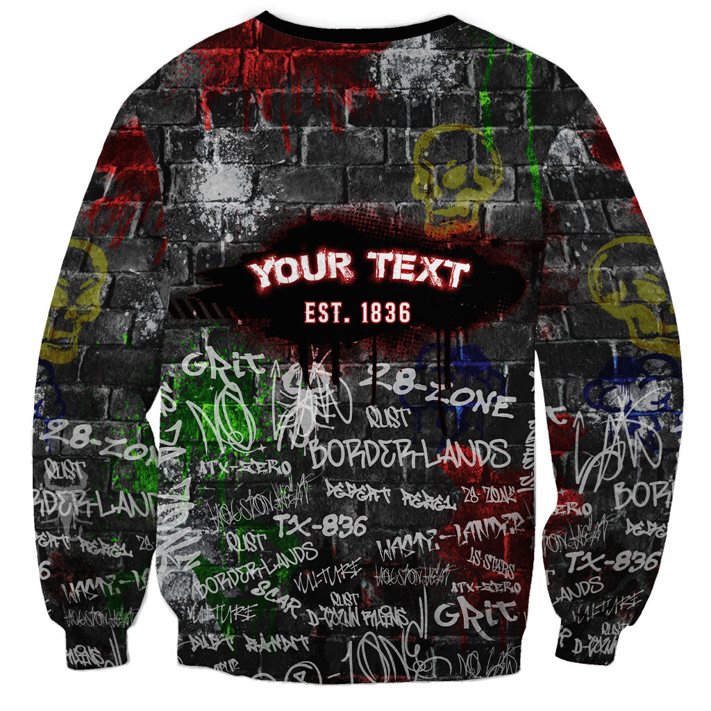 Personalized Wild West Borderlands Sweatshirt Urban Street Graffiti Art Skull Scorpion Symbols