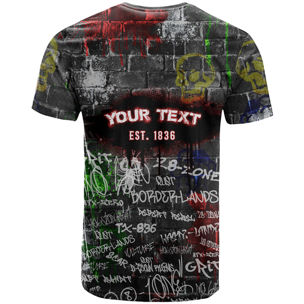 Personalized Wild West Borderlands T Shirt Urban Street Graffiti Art Skull Scorpion Symbols