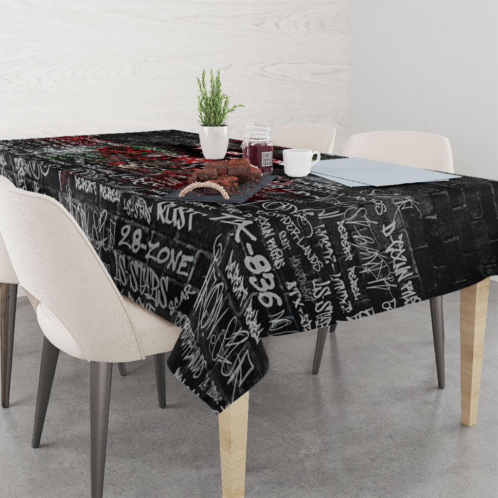 Personalized Wild West Borderlands Tablecloth Urban Street Graffiti Art Skull Scorpion Symbols