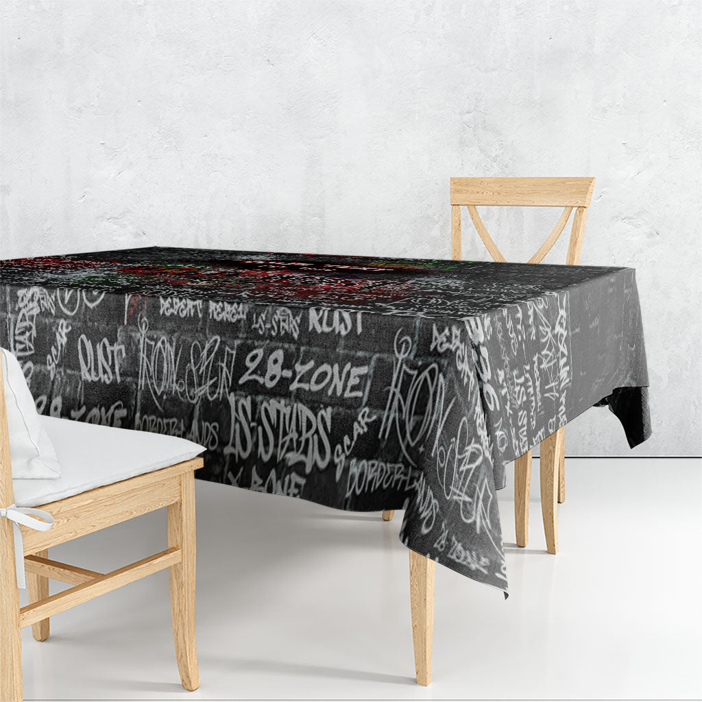 Personalized Wild West Borderlands Tablecloth Urban Street Graffiti Art Skull Scorpion Symbols