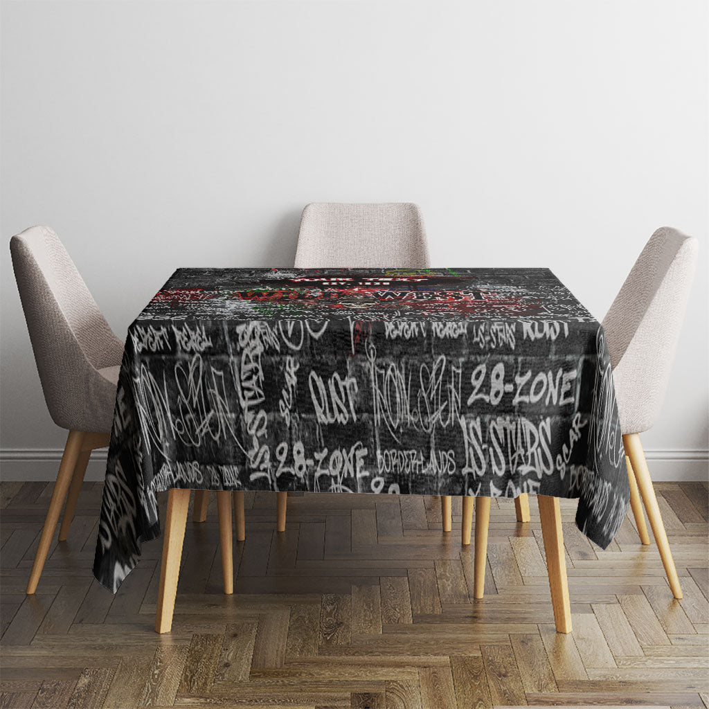 Personalized Wild West Borderlands Tablecloth Urban Street Graffiti Art Skull Scorpion Symbols