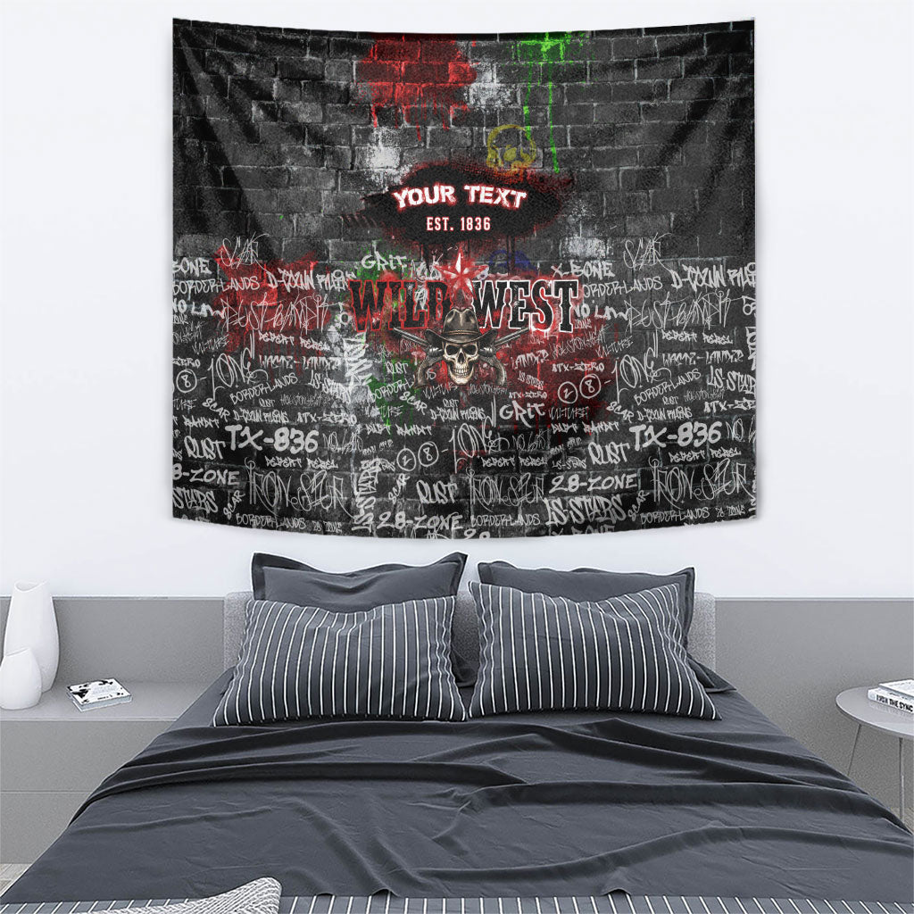 Personalized Wild West Borderlands Tapestry Urban Street Graffiti Art Skull Scorpion Symbols