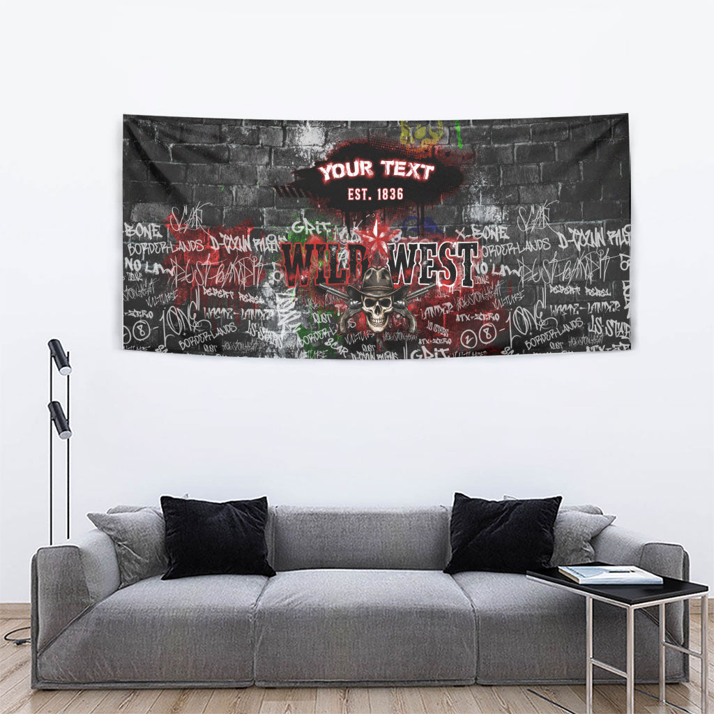 Personalized Wild West Borderlands Tapestry Urban Street Graffiti Art Skull Scorpion Symbols