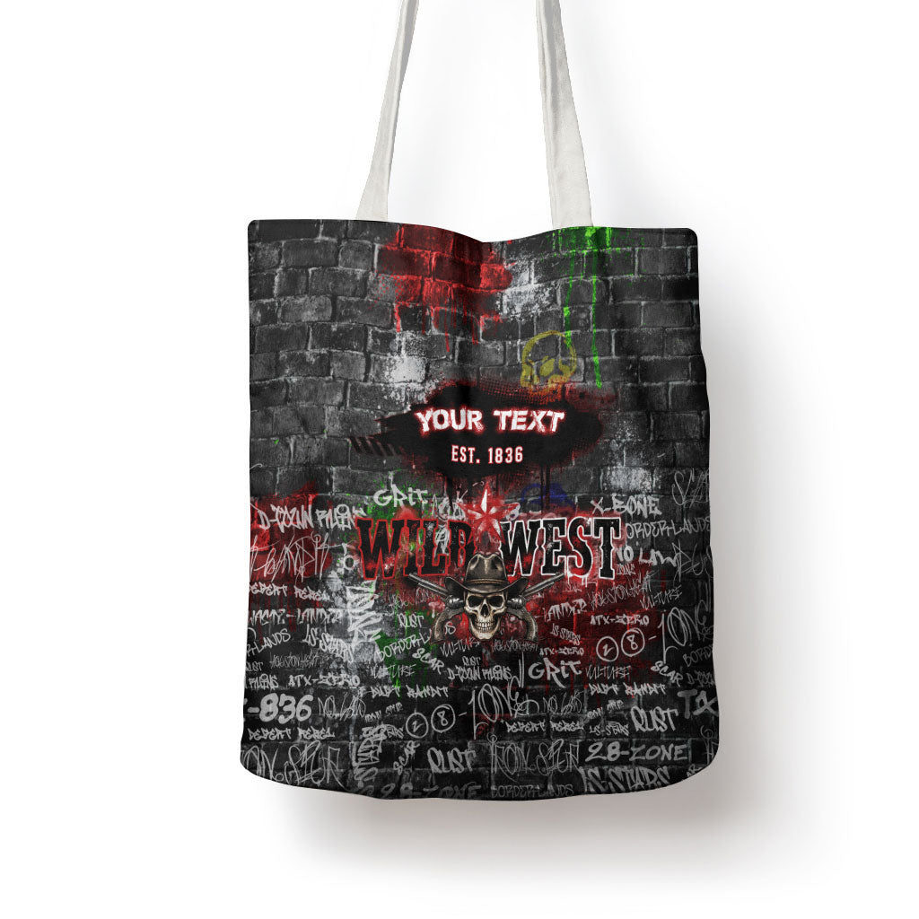 Personalized Wild West Borderlands Tote Bag Urban Street Graffiti Art Skull Scorpion Symbols
