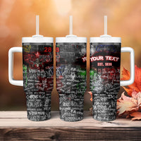 Personalized Wild West Borderlands Tumbler With Handle Urban Street Graffiti Art Skull Scorpion Symbols